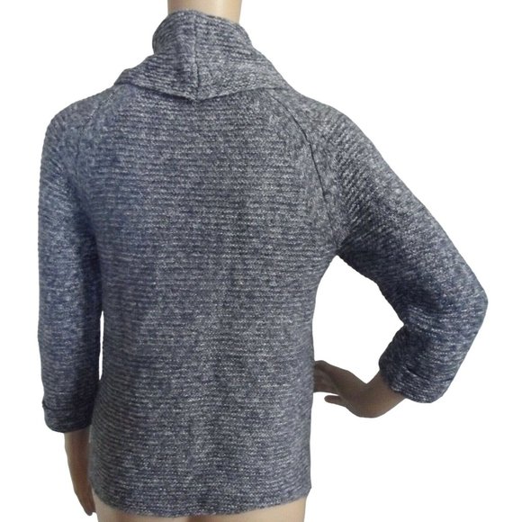 Jillian & Nicole PS Denim Blue White Marled Cowl Neck Sweater SP variegated yarn - Picture 7 of 9